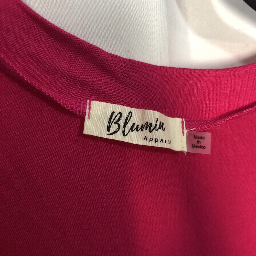 Blumin Apparel Women's Pink Short Sleeve T-Shirt w Cuffed Sleeve & Pocket - 2XL - Picture 2 of 10